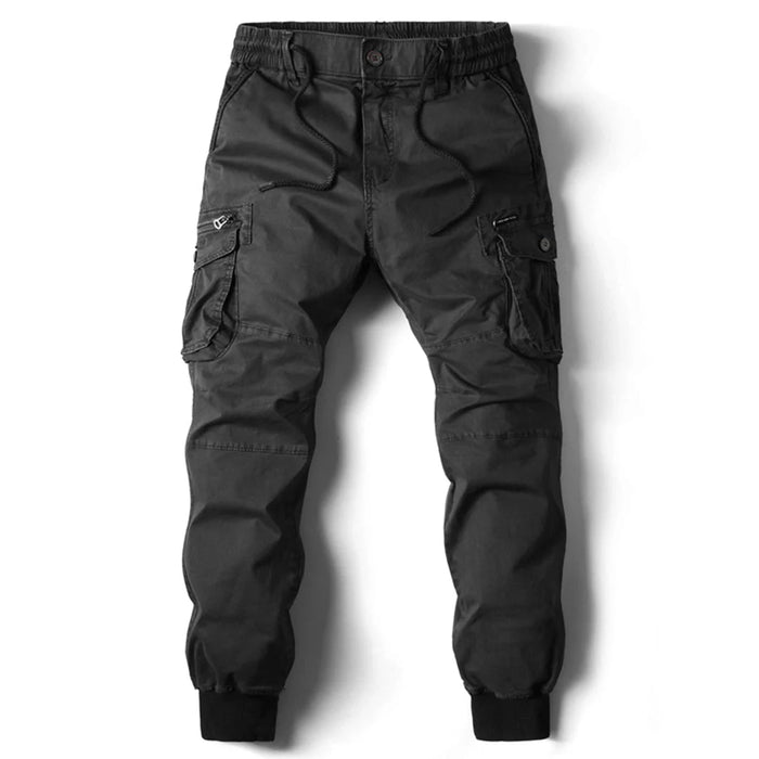 Heren Cargo Broek met Elastische Taille en Meerdere Zakken