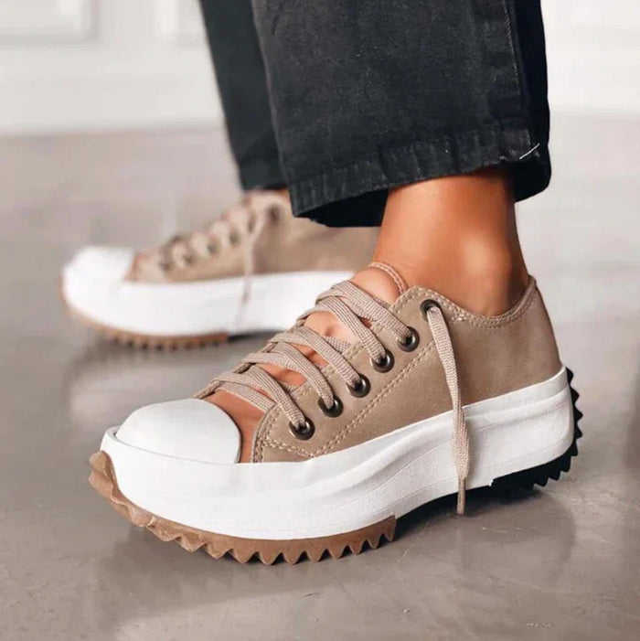 Dames Plateau Sneakers met Dikke Zool en Vetersluiting