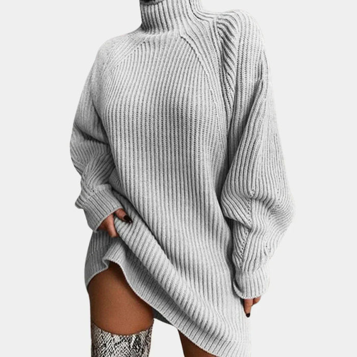 Dames Oversized Gebreide Trui met Ribboord en Open Steek