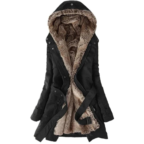 Dames Parka met Capuchon en Fleecevoering voor Winterwarmte