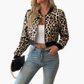 Dames Bomberjack met Luipaardprint en Zakken