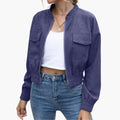 Dames Bomberjack met Elastische Tailleband en Patches
