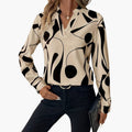Dames Klassieke Lange Mouwen Knopen Blouse – Geweven Polyester Blouse