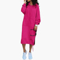 Dames Hoodie Jurk met Kangoeroezak en Verstelbare Zoom