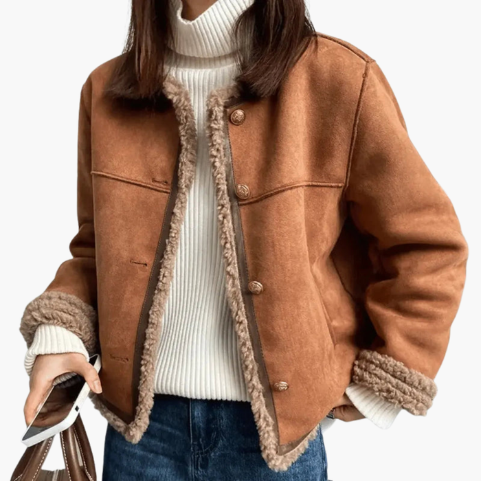Damesjas met Sherpa-Stijl Afwerking