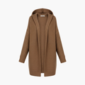 Dames Gebreide Cardigan met Capuchon en Open Voorkant