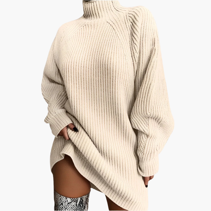 Vrouwen Oversized Coltrui met Geribbelde Brei Textuur