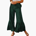Dames Palazzo Broeken met Elastische Taille - Hoge Taille - Strikriem en Kenmerkpatroon