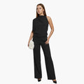 Dames Ronde Hals Rechte Pijpen Jumpsuit
