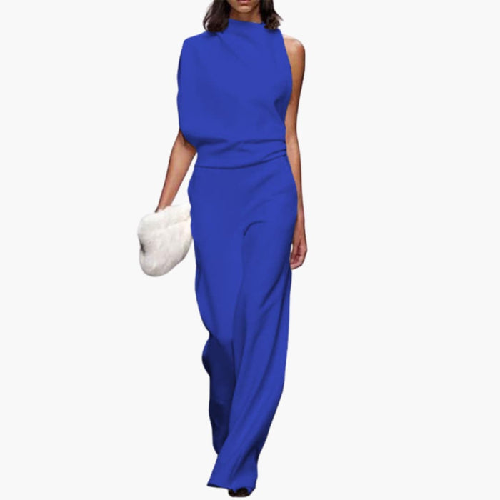 Dames Ronde Hals Rechte Pijpen Jumpsuit