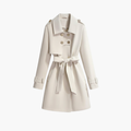 Dames Trenchcoat met Riem en Brede Revers