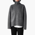 Dames Turtleneck Trui met Lange Mouwen en Geribbelde Textuur