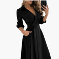 Dames Wikkeljurk met Ceintuur, Lange Mouwen en Zakken