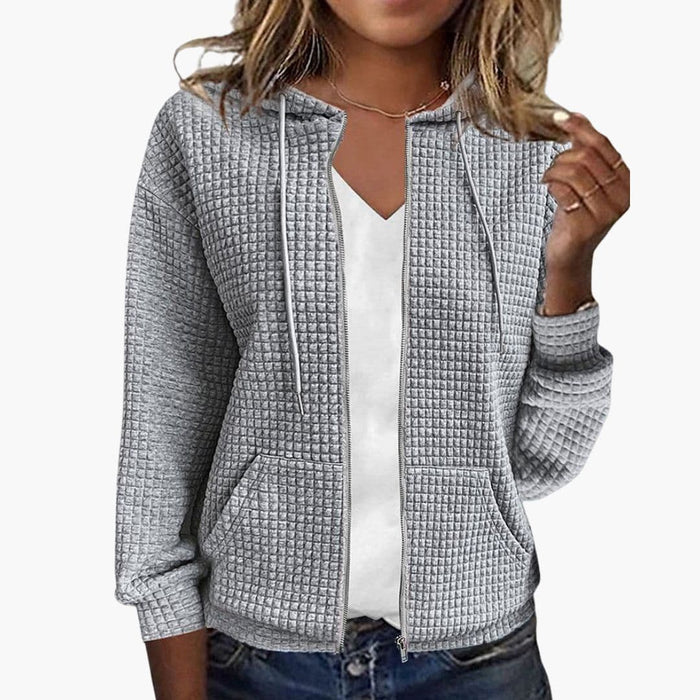 Dames Zip-Up Hoodie met Trekkoord Kap