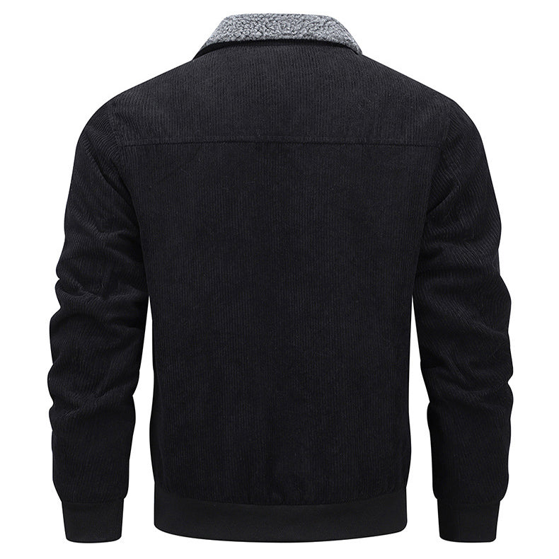 Corduroy jas heren met sherpa kraag
