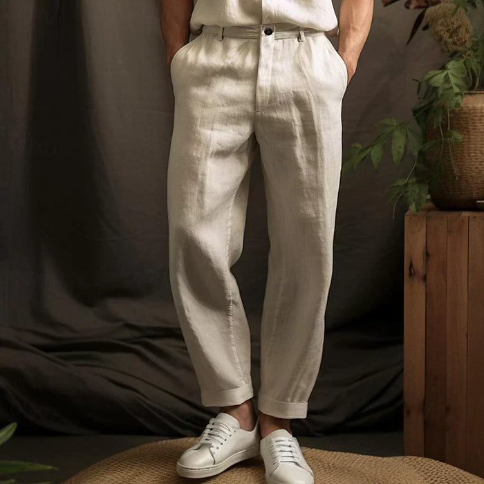 Heren Loose-Fit Chino Broek met Rechte Pijpen