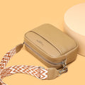 Kleine leren crossbody tas met brede band