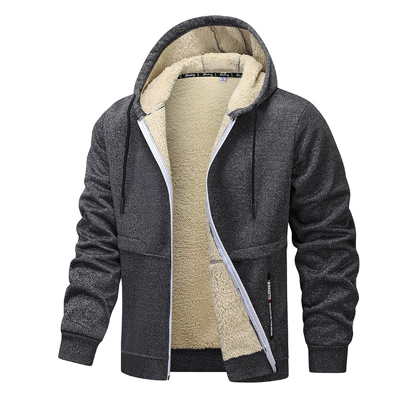 Hoodie heren met rits en sherpa voering