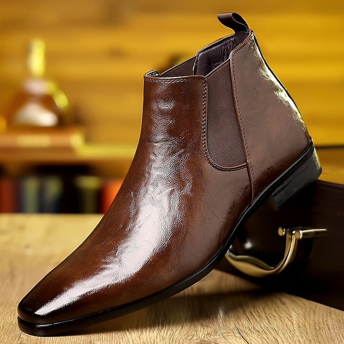 Heren Chelsea Boots met Elastische Zijpanelen en Puntige Neus