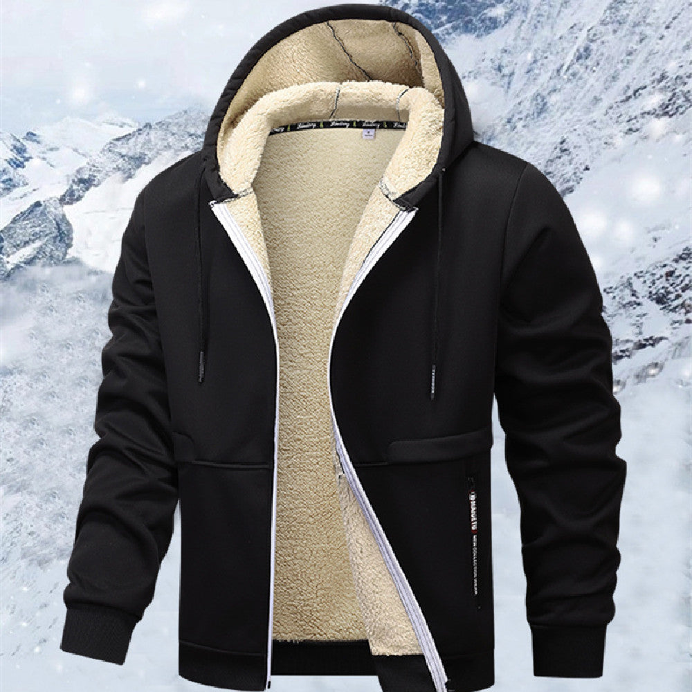 Hoodie heren met rits en sherpa voering