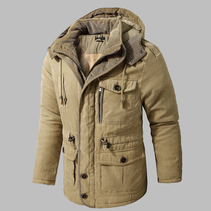 Heren Winterparka met Capuchon en Meerdere Zakken