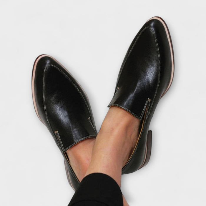 Heren Instap Loafers met Genaaide Details en Laag Profiel