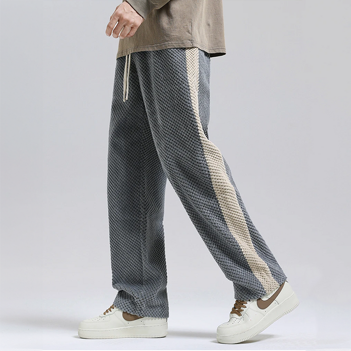 Heren Jogger Wafelpatroon Contrasterende Zijstreep