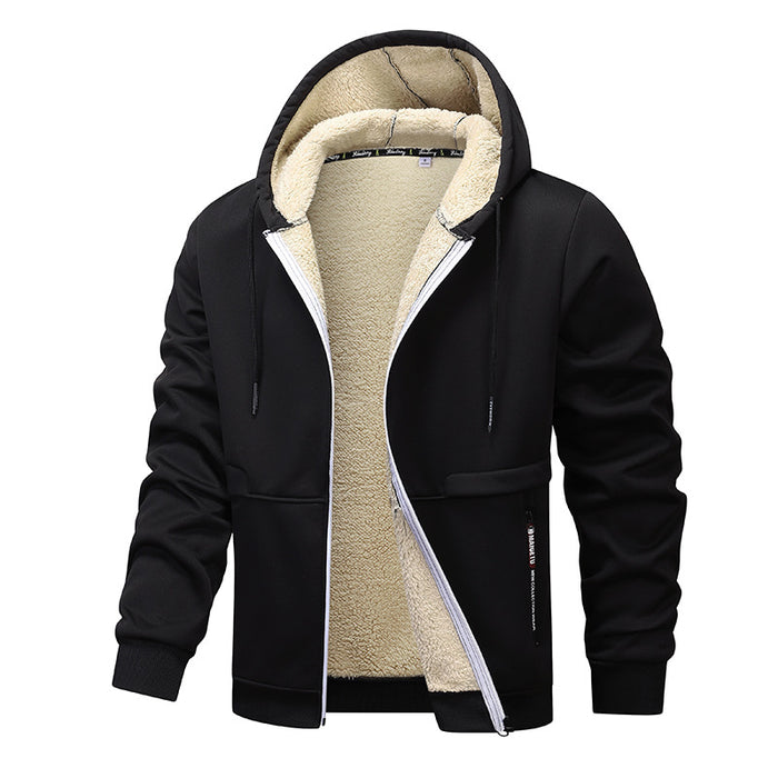 Bram | Zware hoodie heren met rits en teddy voering