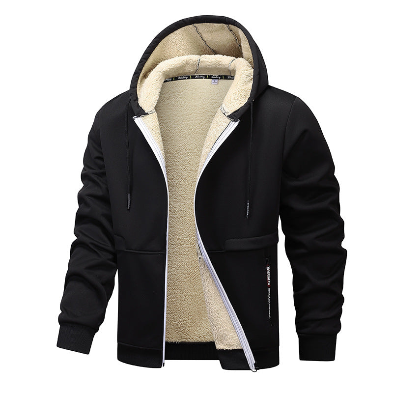 Hoodie heren met rits en sherpa voering