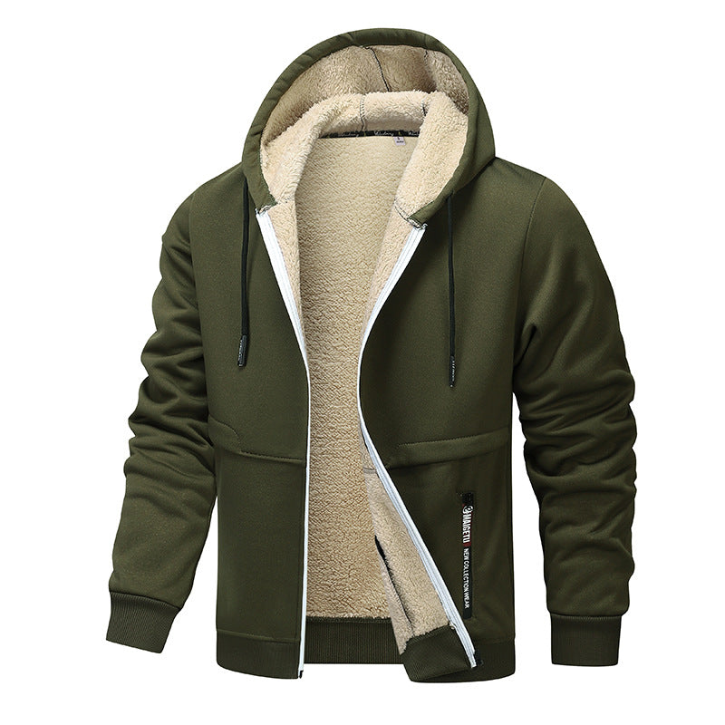 Hoodie heren met rits en sherpa voering