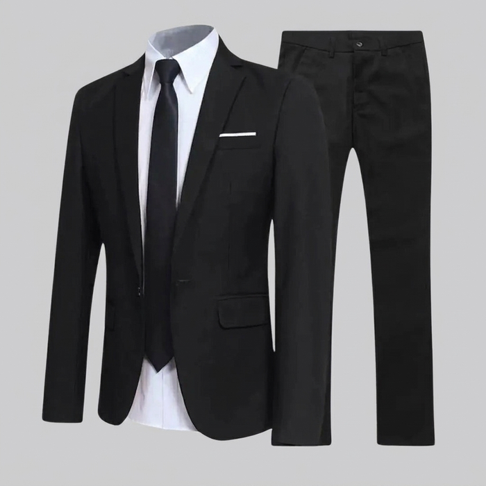 Heren Slimfit Tweedelig Pak met Notched Revers