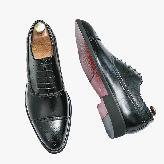 Heren Oxford Schoenen met Vetersluiting en Cap Toe
