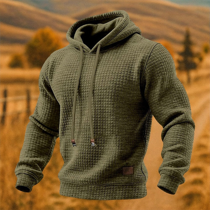 Heren Hoodie met Wafelstructuur en Kangoeroezak