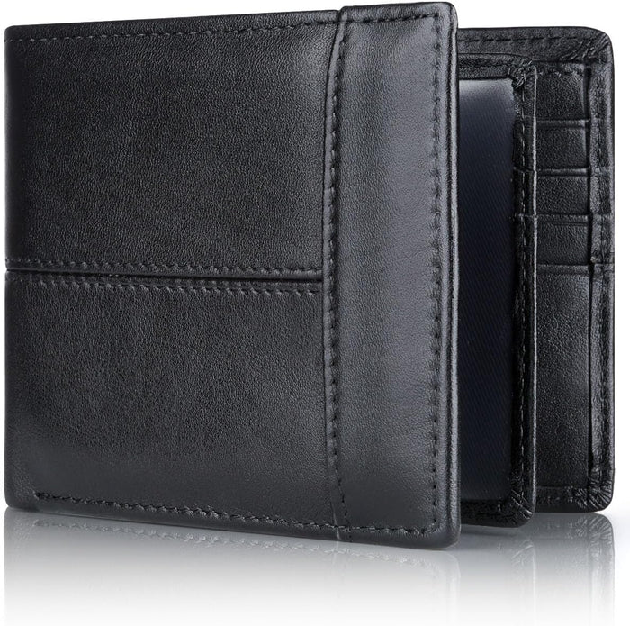 Leren Bifold Portemonnee met RFID-Beveiliging voor Heren