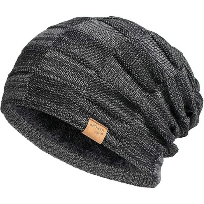 Gebreide Slouch Beanie met Fleece Voering voor Winter