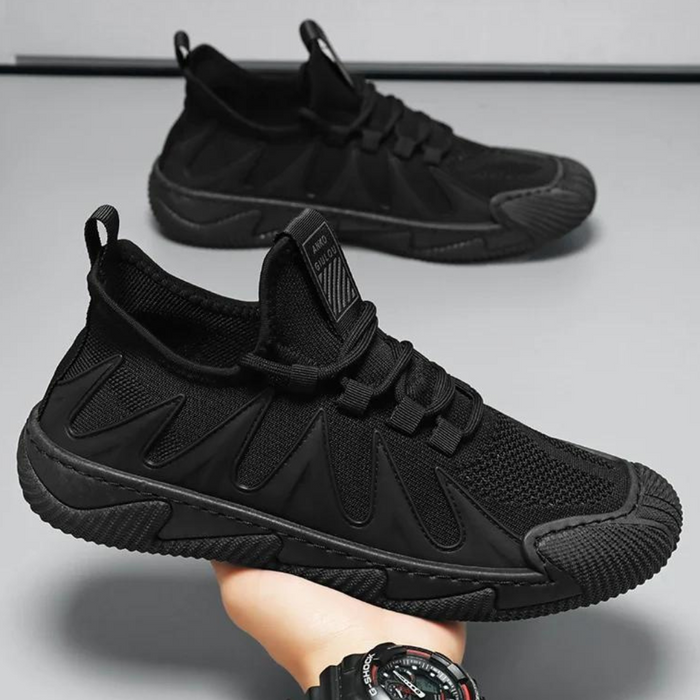 Heren Lichtgewicht Mesh Sneakers met Elastisch Veter
